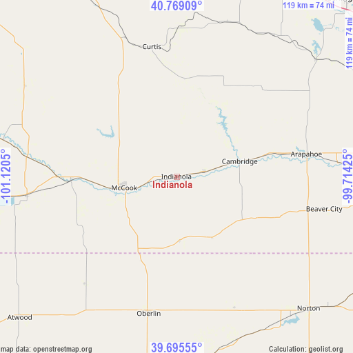 Indianola on map