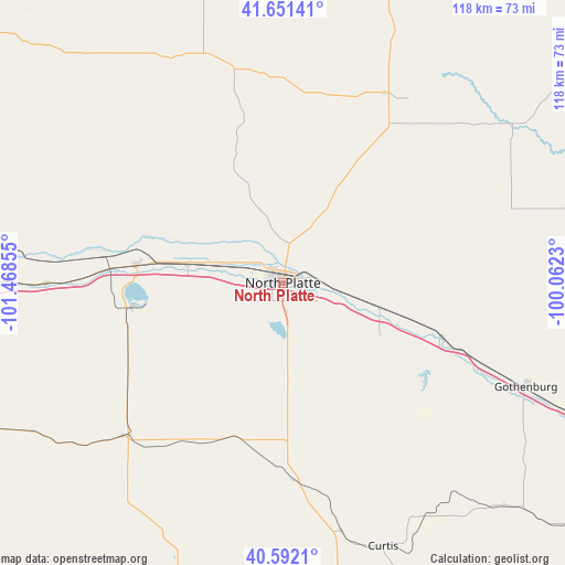 North Platte on map
