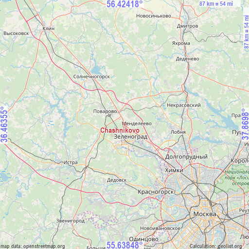 Chashnikovo on map
