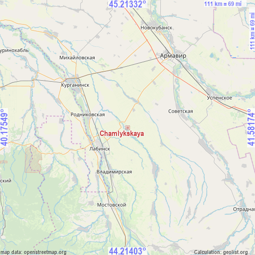 Chamlykskaya on map