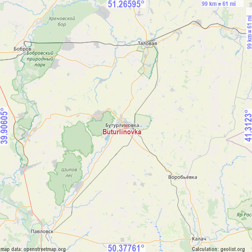 Buturlinovka on map