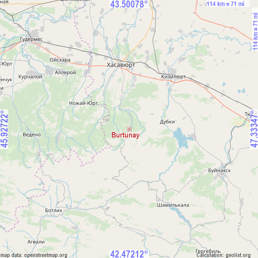 Burtunay on map