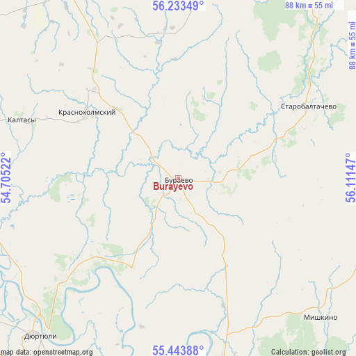 Burayevo on map