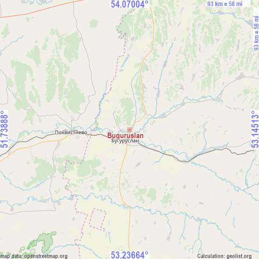Buguruslan on map