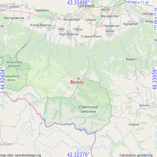 Borzoy on map