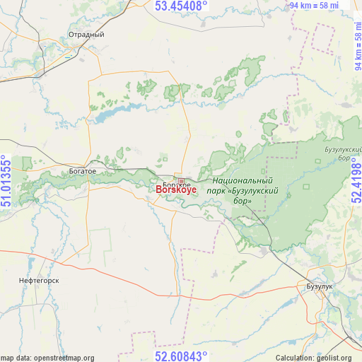 Borskoye on map