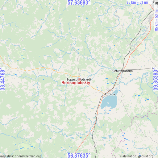 Borisoglebskiy on map