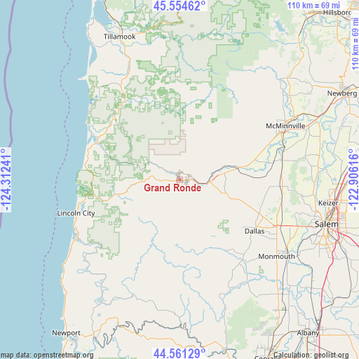 Grand Ronde on map