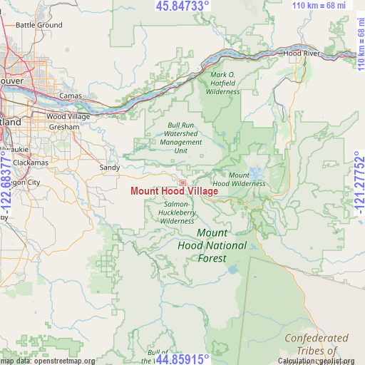 Mount Hood Village on map