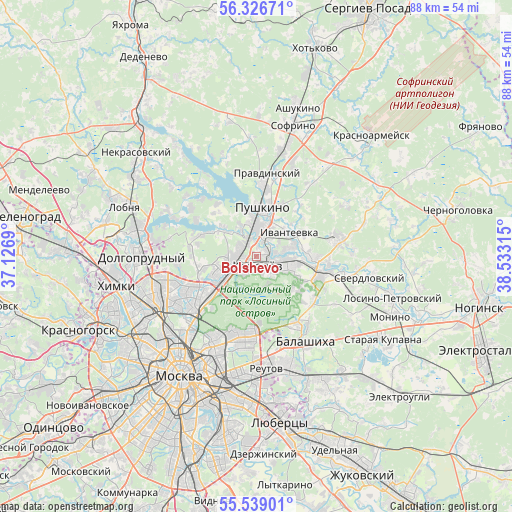 Bolshevo on map