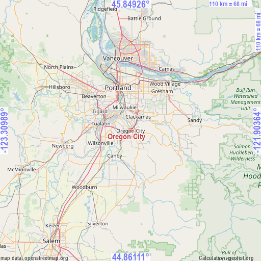 Oregon City on map