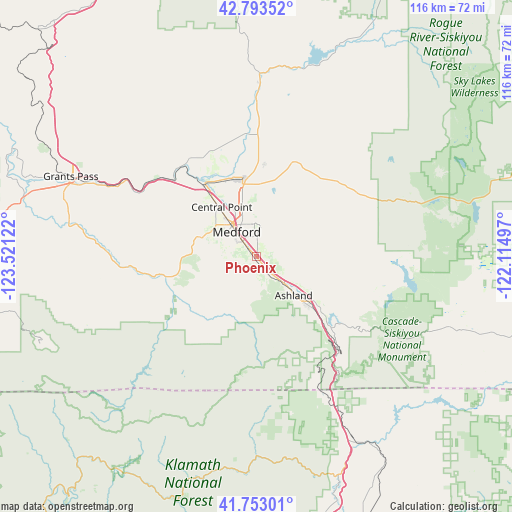 Phoenix on map