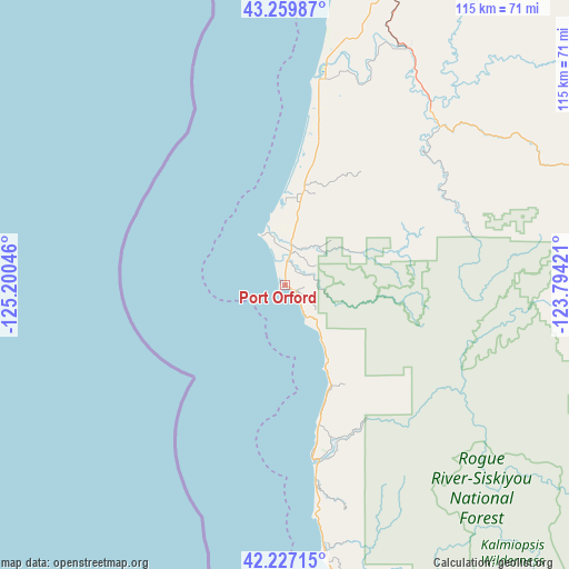 Port Orford on map