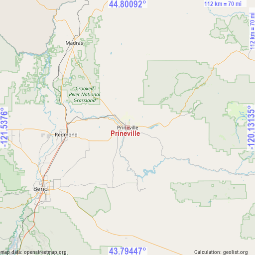 Prineville on map