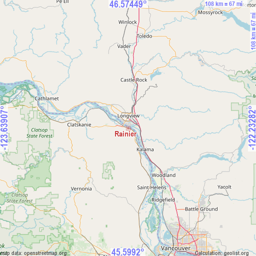 Rainier on map