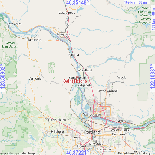 Saint Helens on map