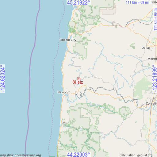 Siletz on map