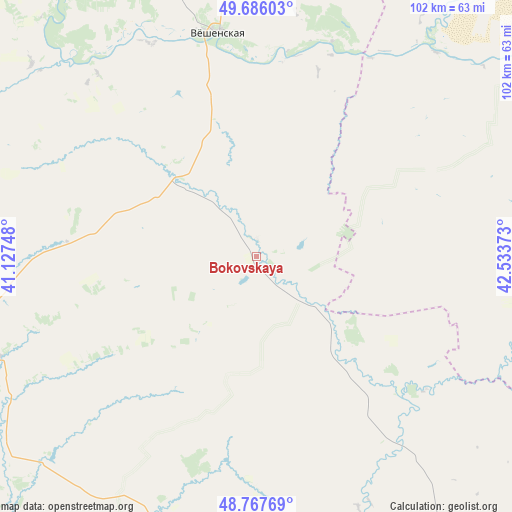 Bokovskaya on map