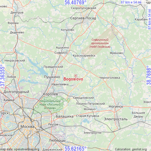 Bogoslovo on map