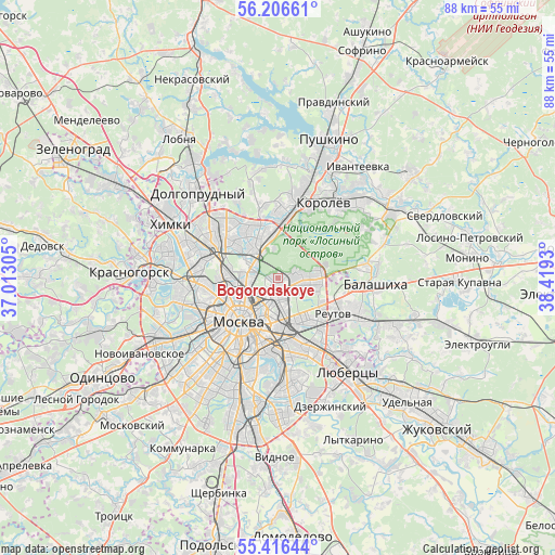 Bogorodskoye on map