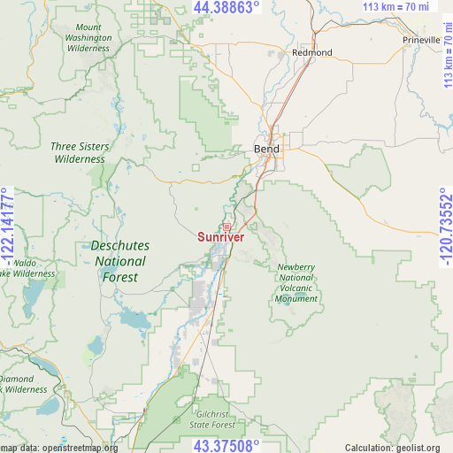 Sunriver on map