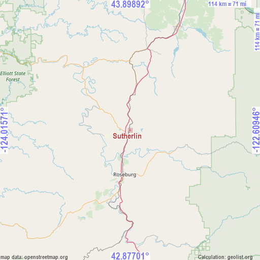 Sutherlin on map