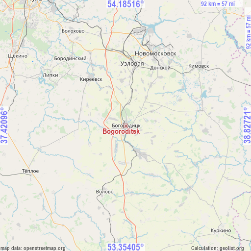 Bogoroditsk on map