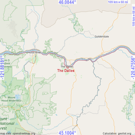 The Dalles on map