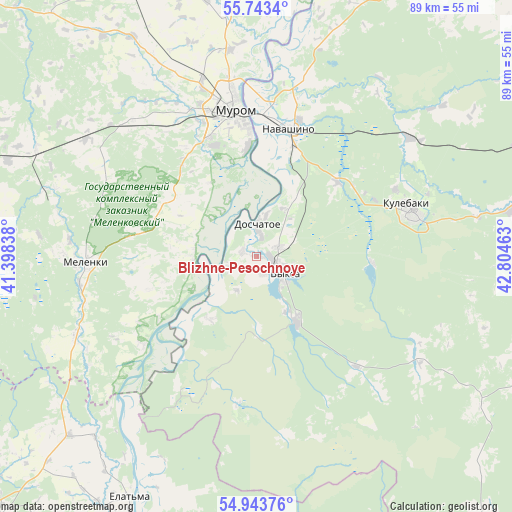 Blizhne-Pesochnoye on map