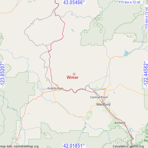Wimer on map
