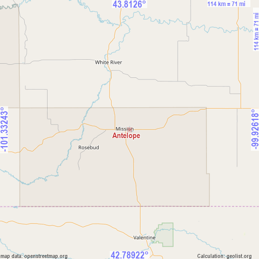 Antelope on map