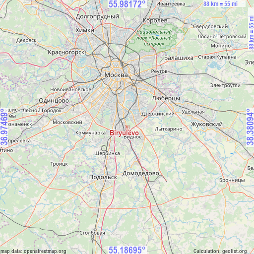 Biryulëvo on map