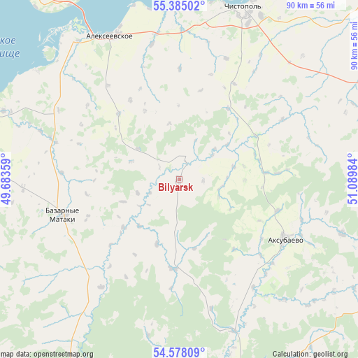 Bilyarsk on map
