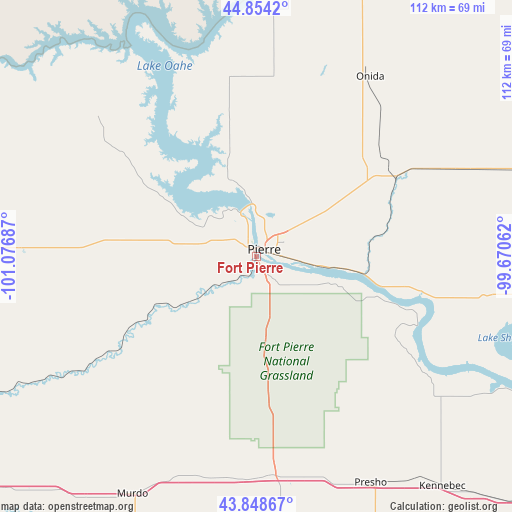 Fort Pierre on map