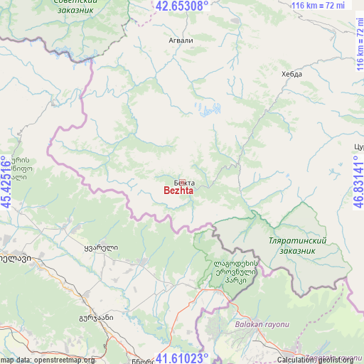 Bezhta on map