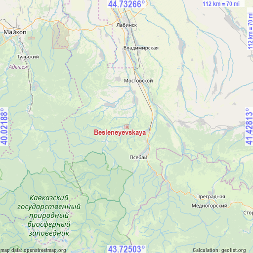 Besleneyevskaya on map
