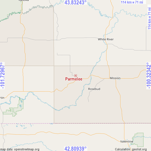 Parmelee on map