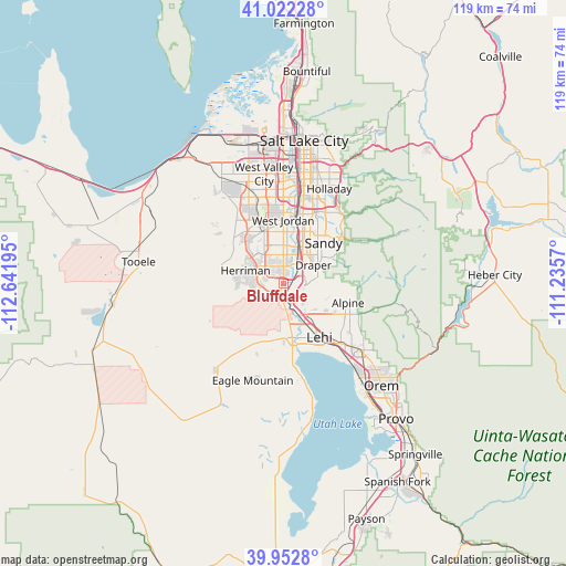 Bluffdale on map