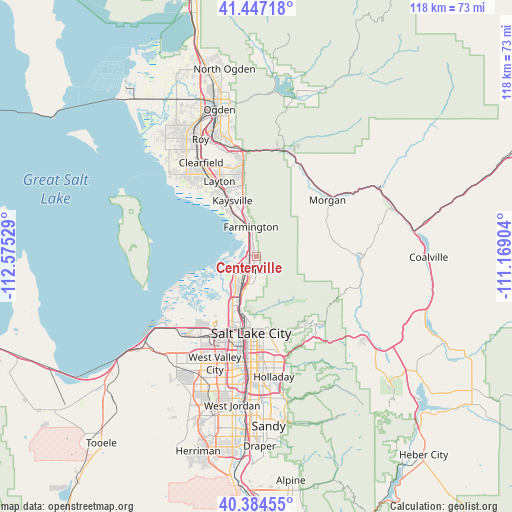 Centerville on map