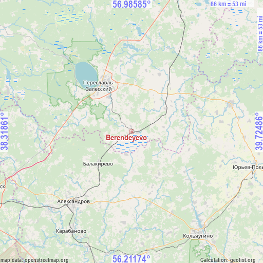 Berendeyevo on map