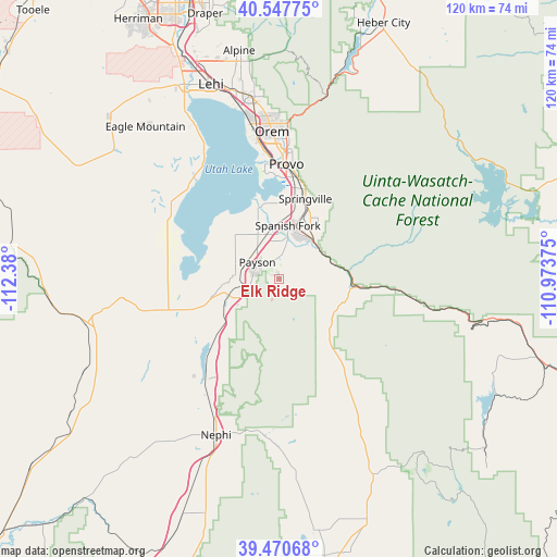 Elk Ridge on map