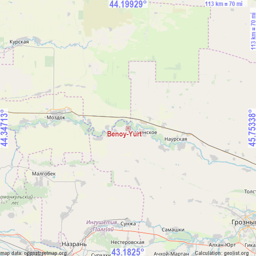 Benoy-Yurt on map