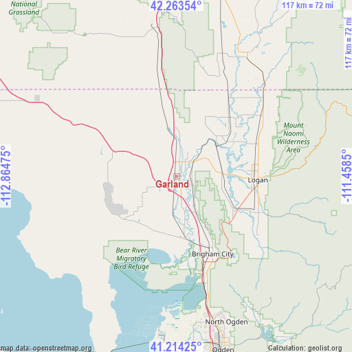 Garland on map
