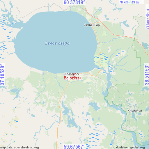 Belozërsk on map
