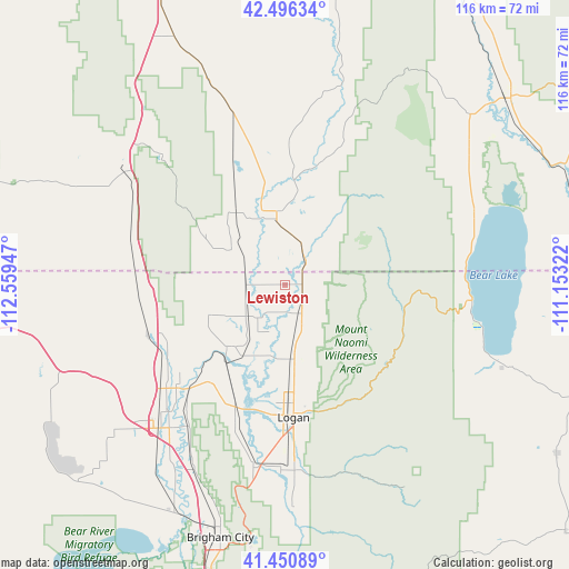 Lewiston on map