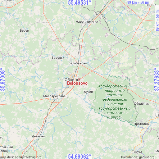 Belousovo on map