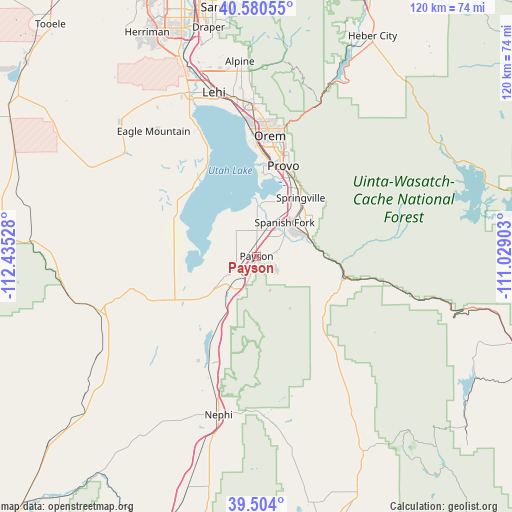 Payson on map