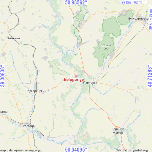 Belogor’ye on map