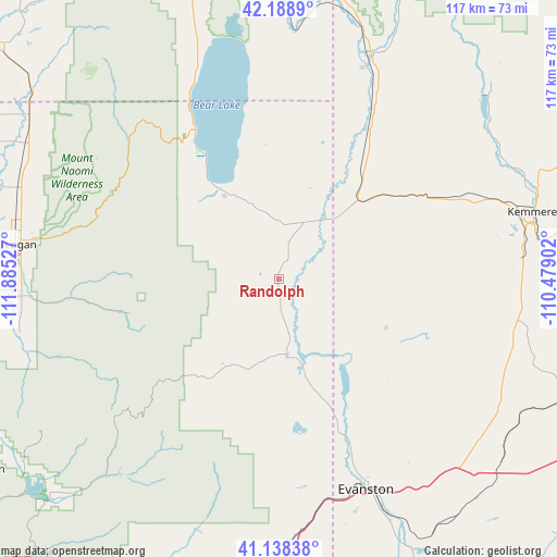 Randolph on map