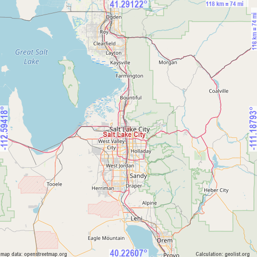 Salt Lake City on map